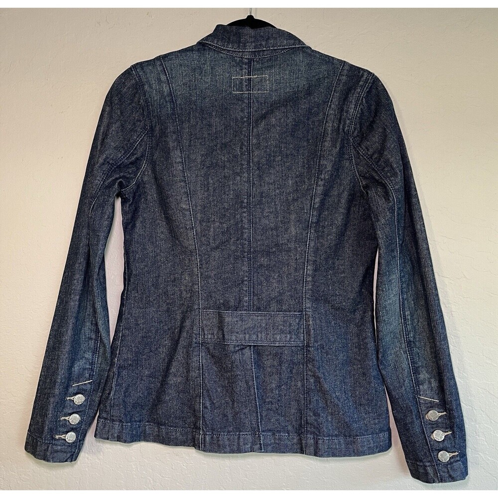 Womens Levi's Jeans Silver Label Denim Jacket With Silver Floral Buttons Sz S - Picture 2 of 11